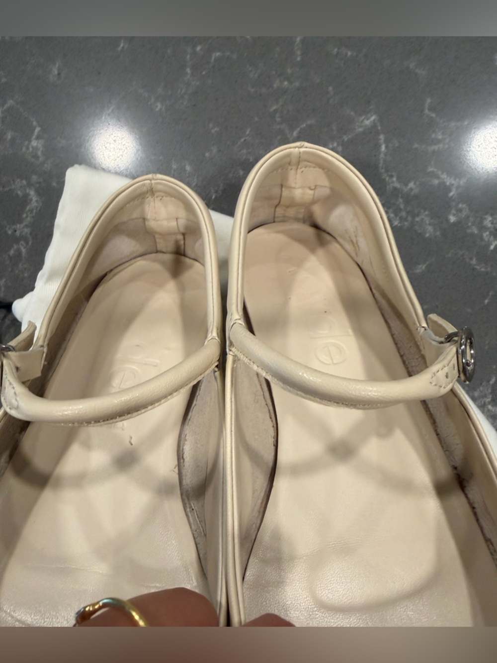 Aeyde Uma Mary-Jane Flats in Creamy Nappa - Picture 10 of 12